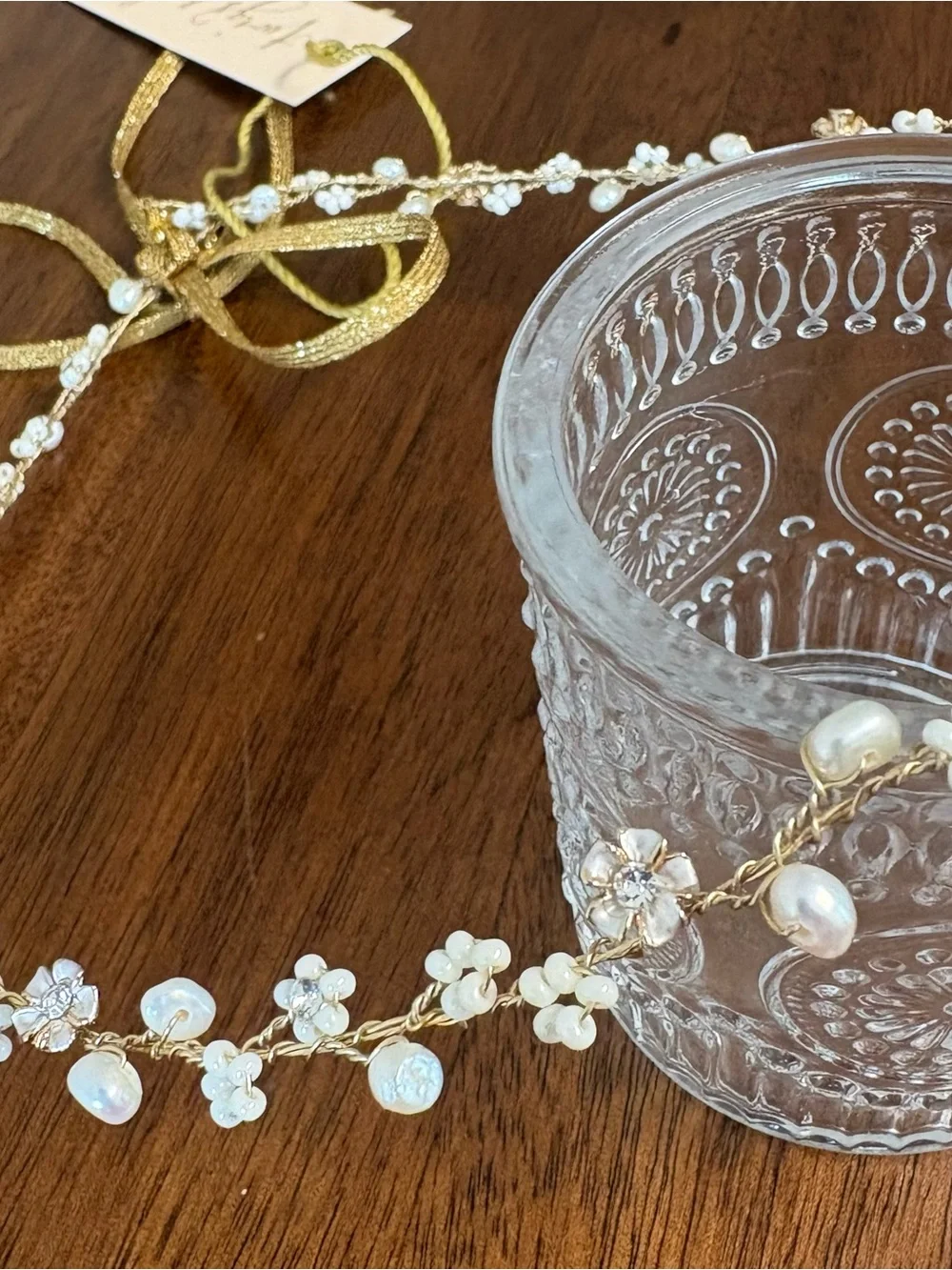 Twigs & Honey Simple And Dainty Bead & Crystal Hair Vine